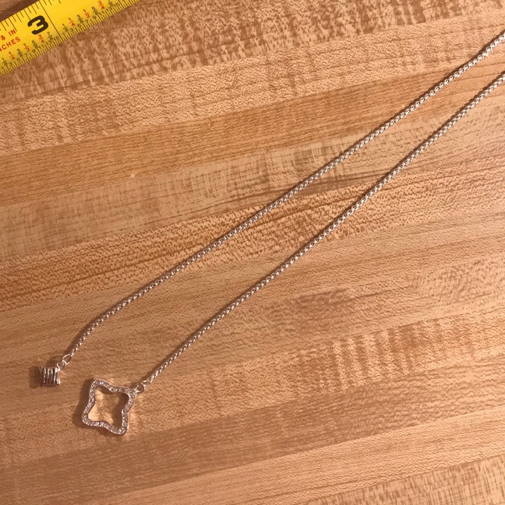 Silver tone & CZ lariat necklace - Picture 4 of 5